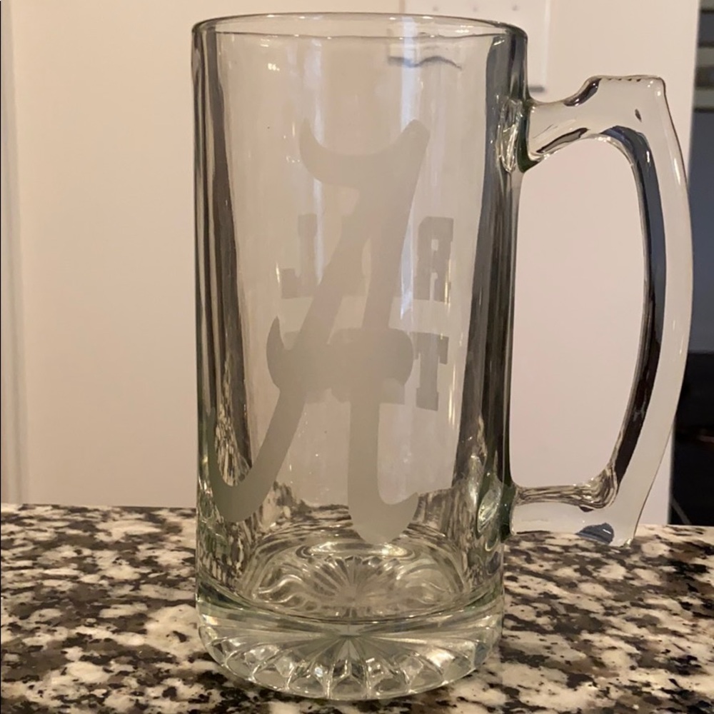 Etched Alabama “Roll Tide” Beer Mug